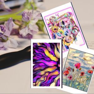 Artist Designed Note cards (20) Mixed Original Artwork